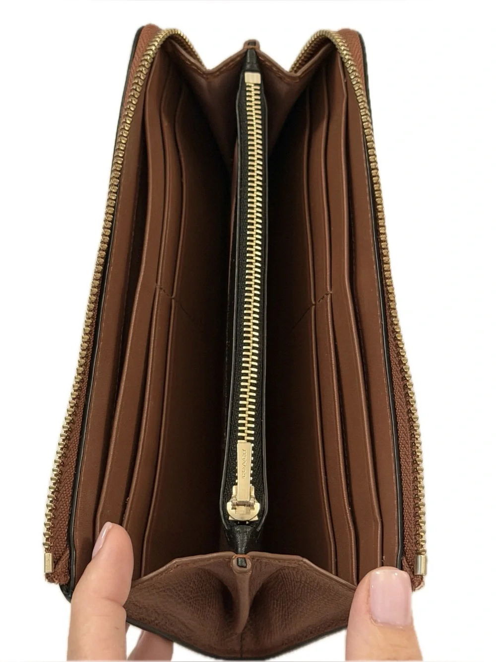 NWOT~Coach Pebbled Leather Accordion Zip Wallet~Retail $225